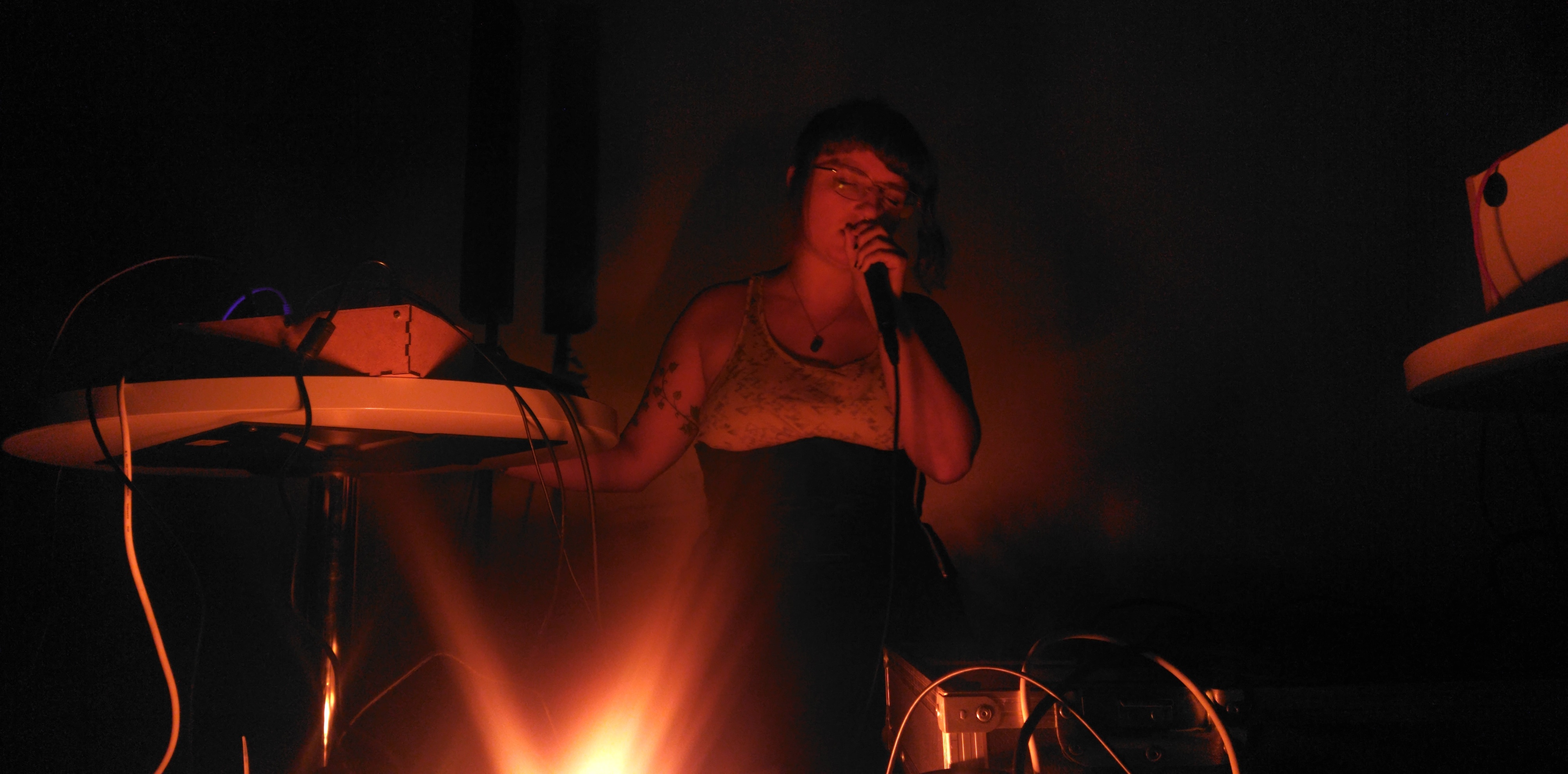 Performing with the RaveNET Bones corset node.